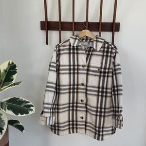 Old Navy Neutral Plaid Shacket